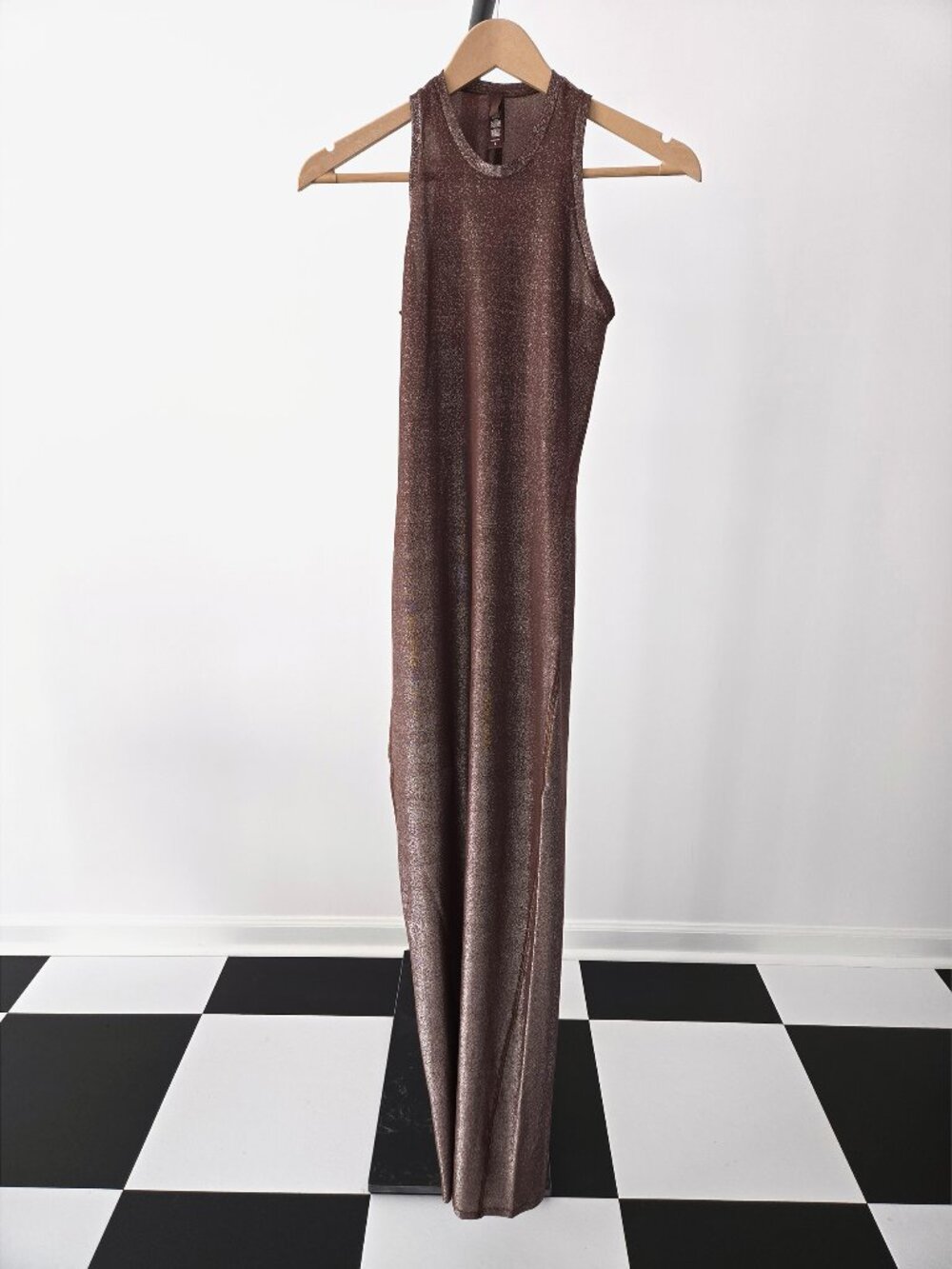 SKIMS Cocoa Shimmer Tank Dress in Size S